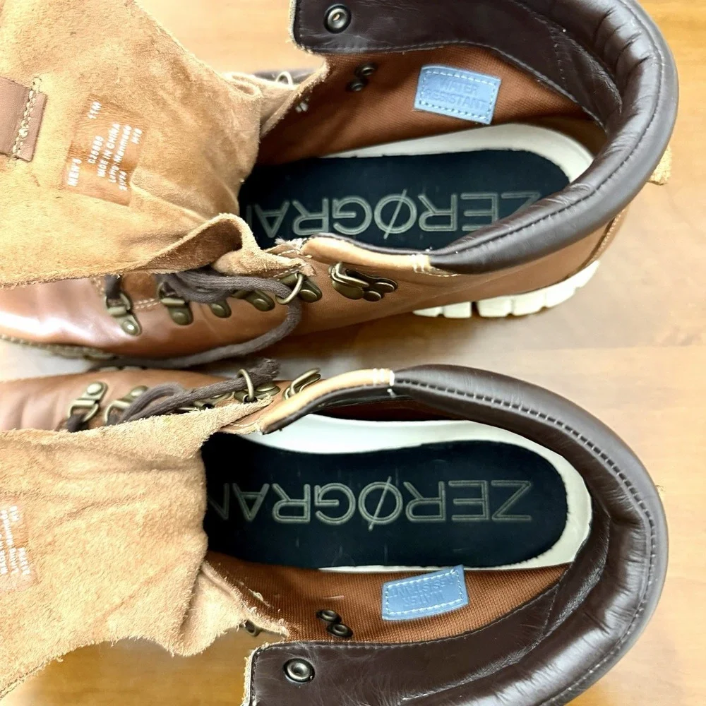 Cole Haan Men's Zerogrand Boot Size 11M Hiker Water Resistant British Tan Casual
